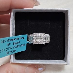 925 Stamped Moissanite Ring Size 6